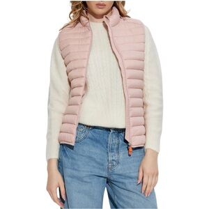 Save The Duck Pink Plumtech Puffer Vest Women’s Size 3 / L EUC Lightweight
